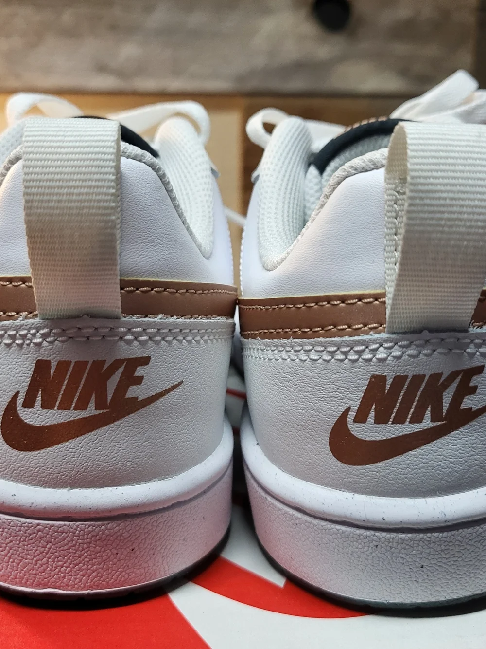 NEW Nike Court Borough Low 2 (GS) White/Metallic Red Bronze Shoes Sz 5Y Womn 7.5